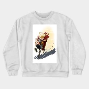 Futuristic Vehicle and Blonde Girl Crewneck Sweatshirt